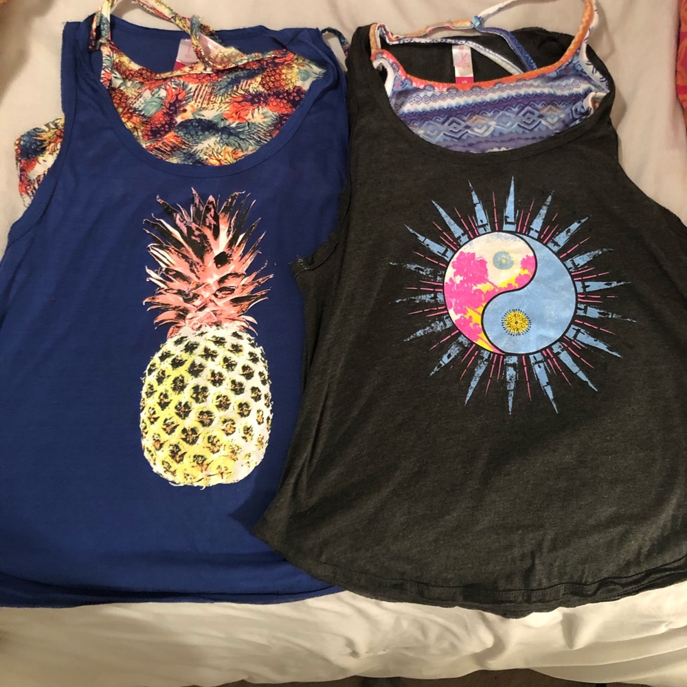 💜 2 No Boundaries Bralette & Tank Set Sz L(11-13)